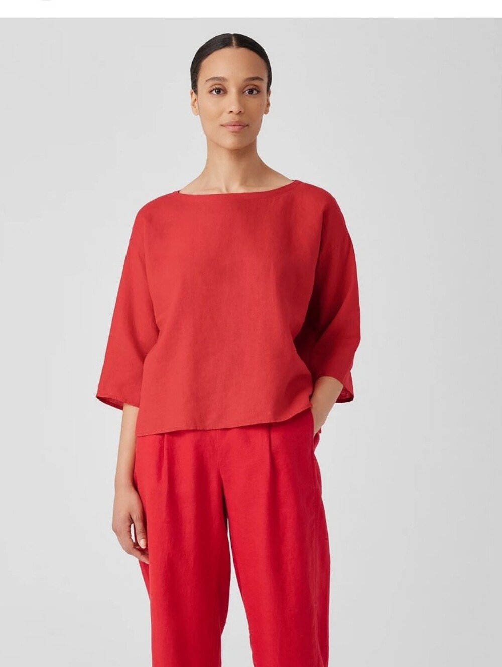 Eileen Fisher Irish Linen Oversized Womens Shirt Size Small
